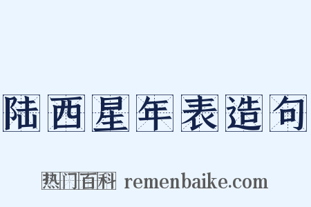 陆西星年表造句是什么意思的图片